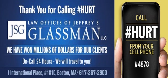 Dial #hurt from mobile to contact Jeffrey Glassman Injury Lawyers