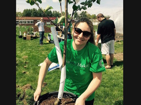 Student Planting Trees